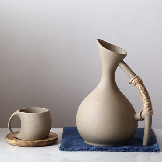 The Kanso - Wabi-Sabi Ceramic Pitcher & Mug