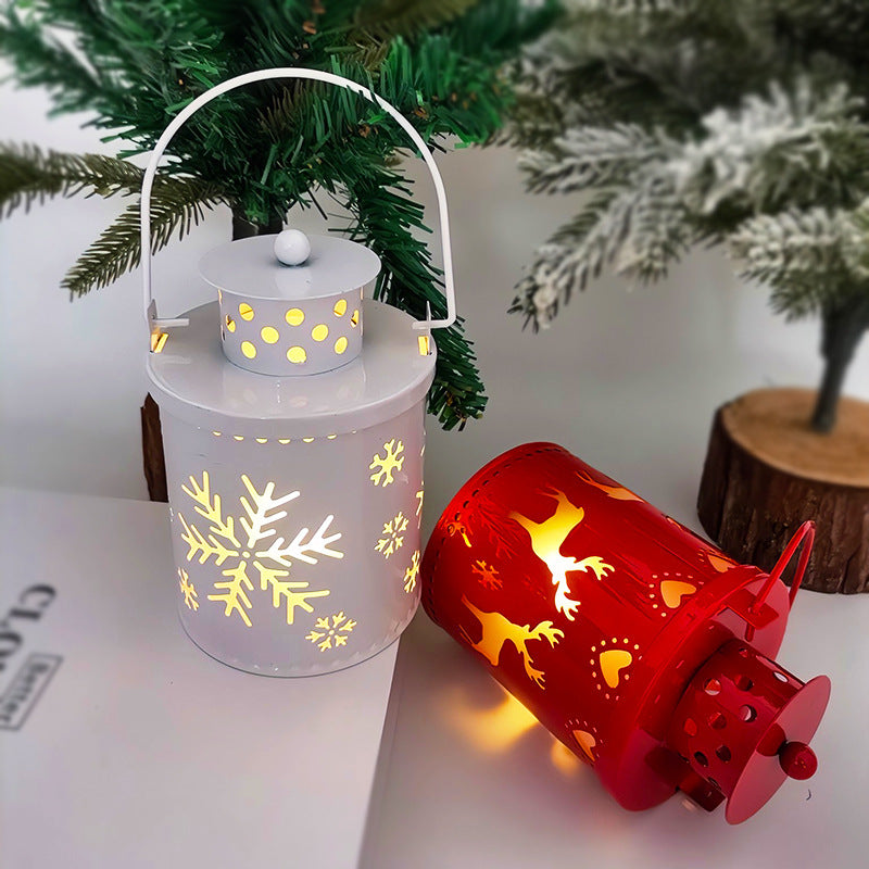Vintage Holiday Lantern with LED Candle