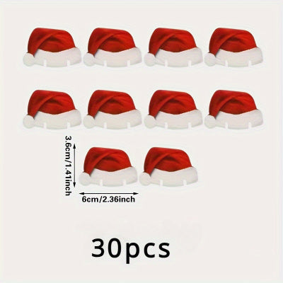 10PcsLot Paper Red Christmas Hat Wine Champagne Tipple Cup Card Christmas Party Table Decor DIY Decorations For Home