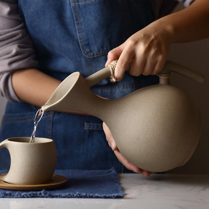 The Kanso - Wabi-Sabi Ceramic Pitcher & Mug