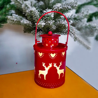 Vintage Holiday Lantern with LED Candle