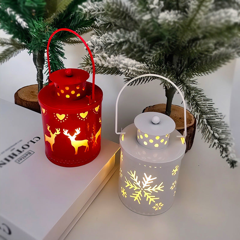 Vintage Holiday Lantern with LED Candle