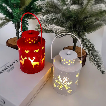 Vintage Holiday Lantern with LED Candle
