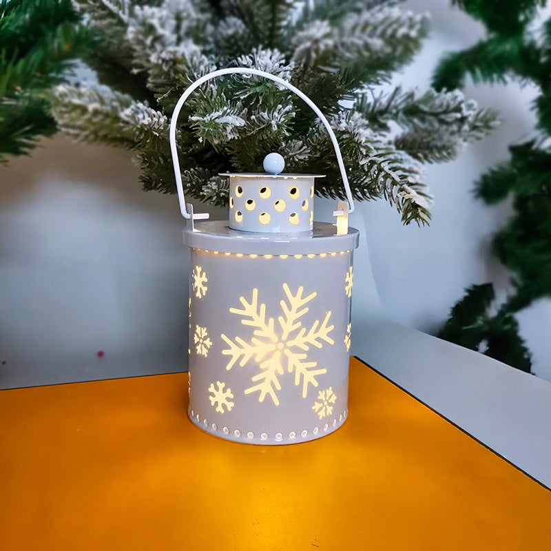 Vintage Holiday Lantern with LED Candle