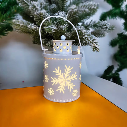 Vintage Holiday Lantern with LED Candle